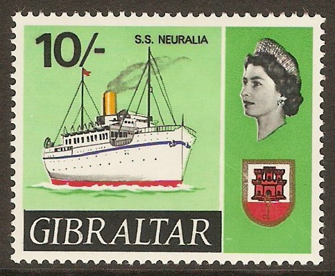 Gibraltar 1967 10s Ships Series. SG212
